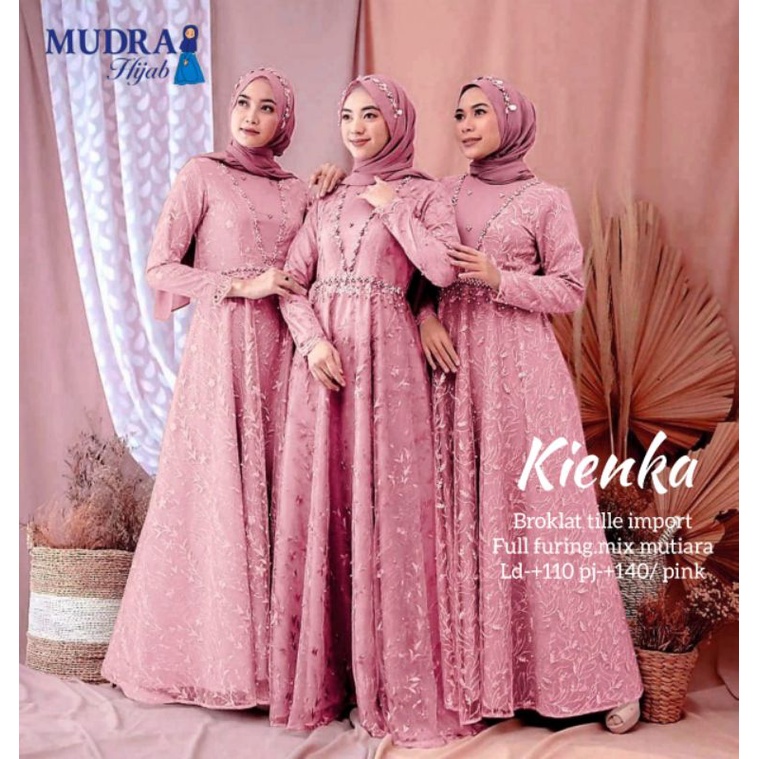 KIENKA DRESS BROKLAT / GAUN PESTA WANITA ORIGINAL BY MUDRA HIJAB SOLO
