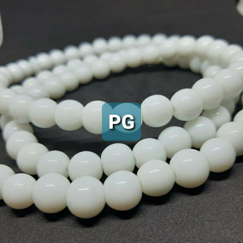 TASBIH BATU GIOK PUTIH SUSU 8MM 99BUTIR