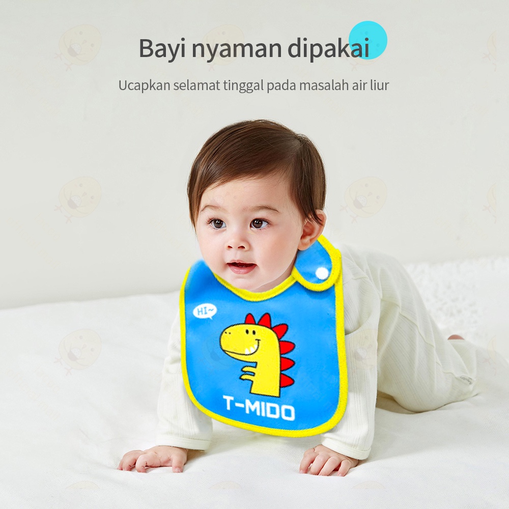Lacoo Celemek makan bayi anak motif hewan slabber bib bayi tahan air
