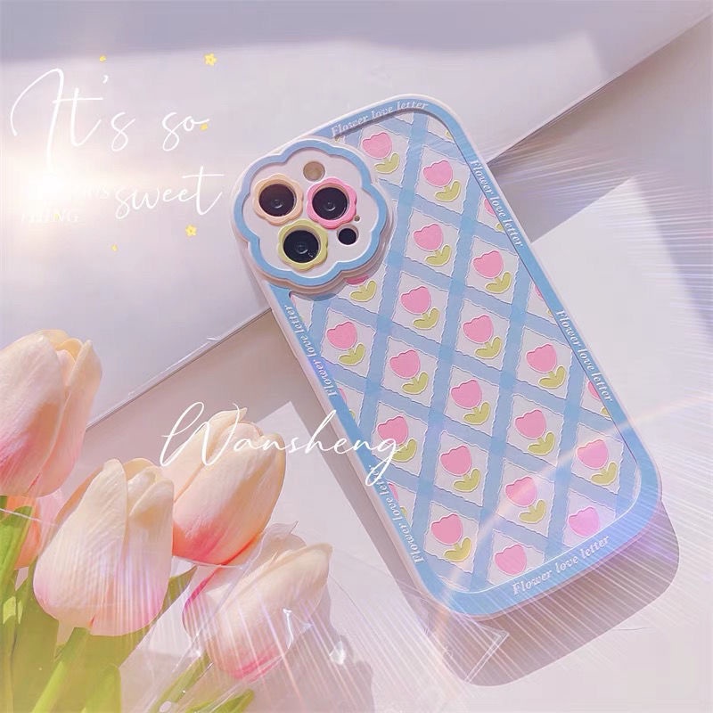 Soft Case Silikon Motif Print Bunga Untuk IPhone 12 13 11 Pro Max X Xs Max Xr HXJTO