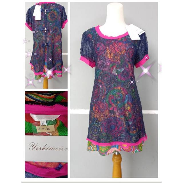 Atasan blus gaya mewah brokat