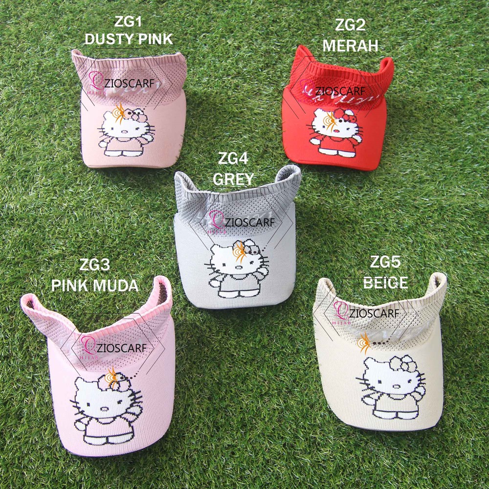 TOPI VISOR ANAK SUNSHADE MOTIF KARTUN Topi Baseball Anak topi rajut anak doaremon kitty - ZG