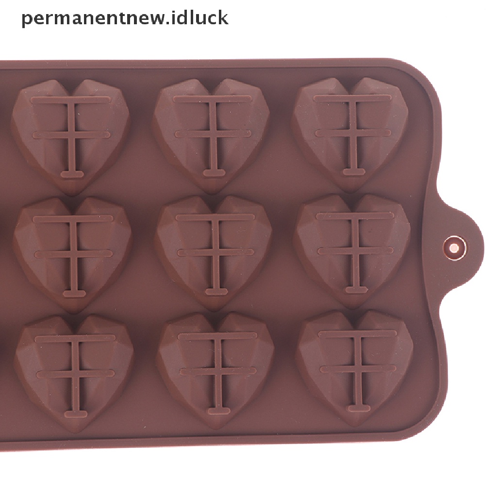 Cetakan Jelly Permen Coklat 15 Lubang Bentuk Hati Mini Bahan Silikon