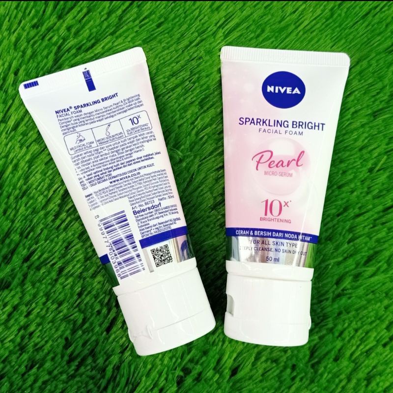 NIVEA Sparkling Bright Whitening Facial Foam PEARL Micro Serum 100ml / 50ml - Cleanser BPOM Facial Wash - Sabun Busa Pembersih Pencuci Wajah Muka White Sparking Sparling Spaking Brigh Brigt