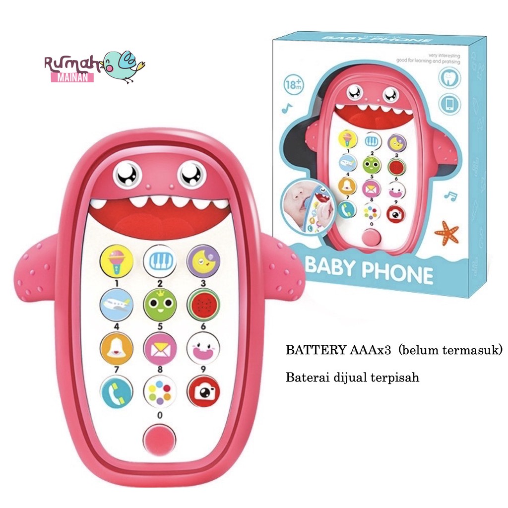 [Rumah MAINAN] Mainan Edukasi Baby Phone Baby Shark English Songs and Words Mainan Handphone Bayi mainan hp anak anak perempuan