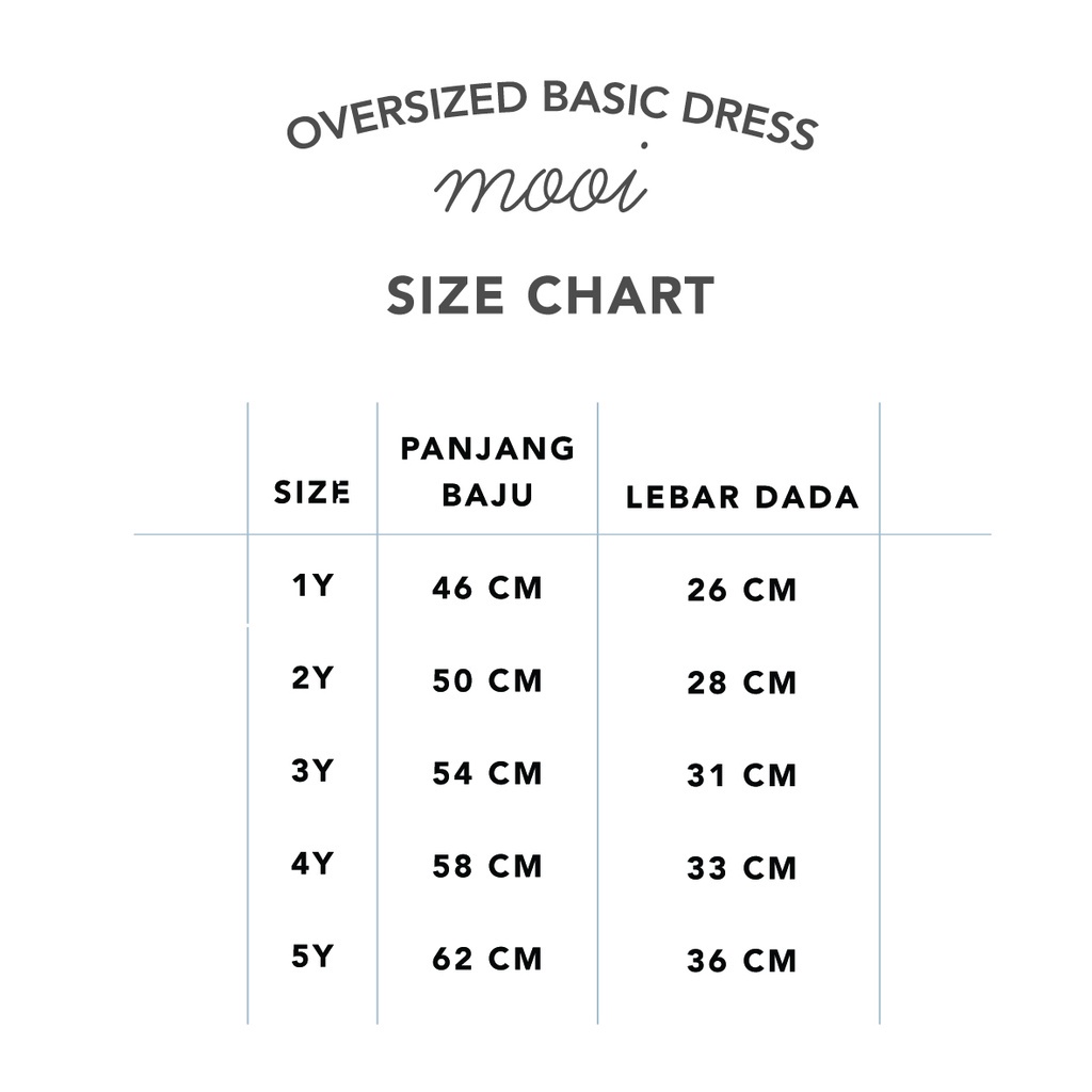 Mooi Oversized Basic Dress / Dress Anak