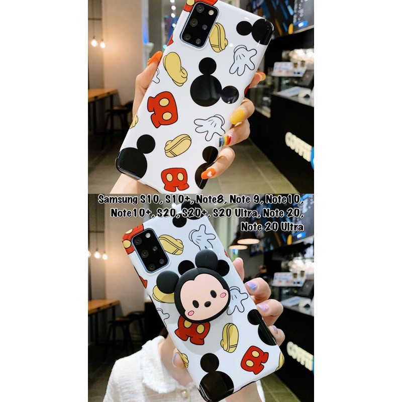 Mickey Mouse Case With Matching Popsocket Samsun Note 8 9S10 S10+ S20 S20+ S20 Ultra Note 20