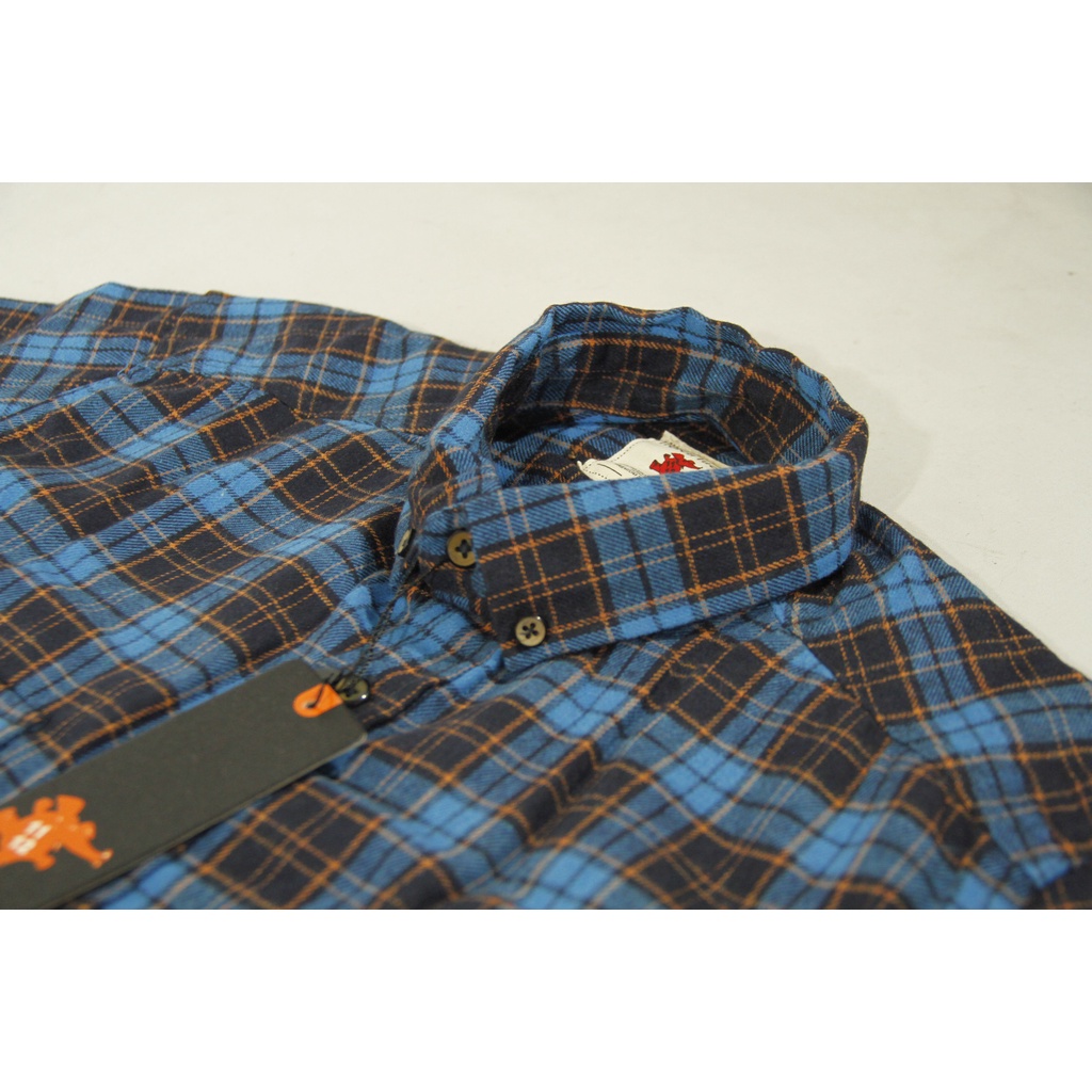 COD Kemeja Flanel Unisex Lengan Panjang Slimfit | Ilefen Tuelef Light Blue 100% Original Brand