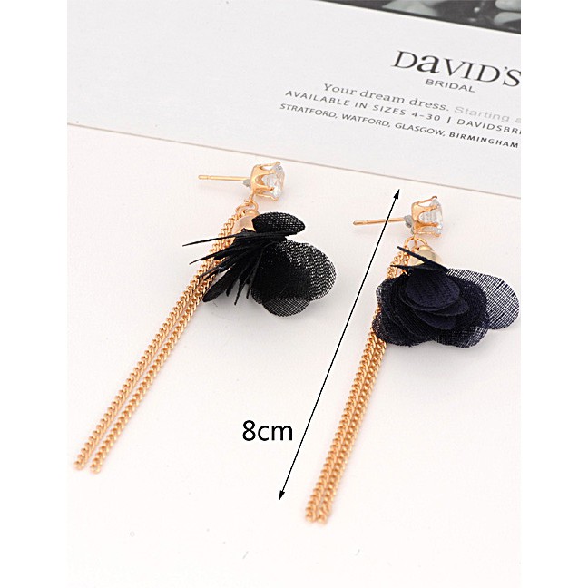 LRC Anting Tusuk Fashion  Flower Shape Decorated Tassel