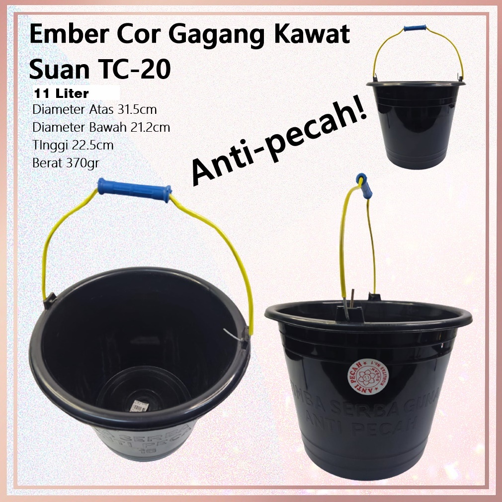 Jual Ember Corember Hitam Anti Pecah Gagang Kawat 20 Liter Indonesiashopee Indonesia 6233