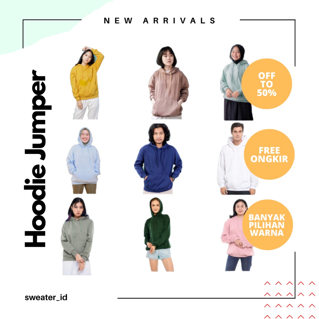 SWEATER_ID Hoodie Jumper Polos M -XXL Pria dan Wanita Bahan Fleece Premium