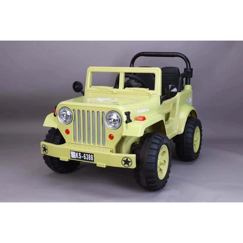 BARU!!! MAINAN MAENAK ANAK MOBIL AKI YUKITA 6388 JEEP ARMY CLASSIC