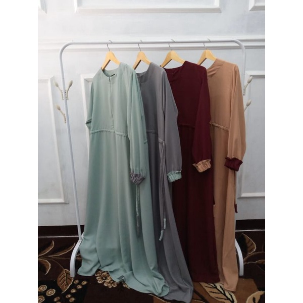 [HUSNA HIJAB] ARUNA SET SERIES / GAMIS SET KHIMAR SYARI