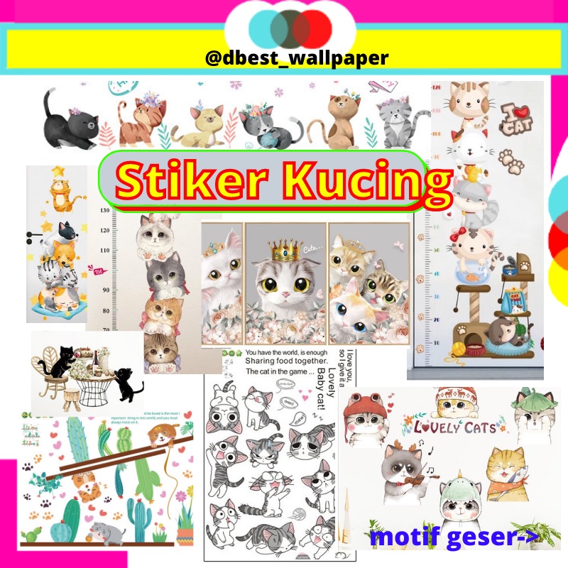 WALLSTICKER CAT UTB WALL STICKER TEMBOK SETIKER STIKER DINDING KERAMIK KRAMIK KUCING WALLSTIKER ANIM