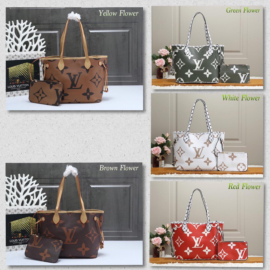 Tas LV Neverfull MM Giant Monogram Pouch Semprem 40156