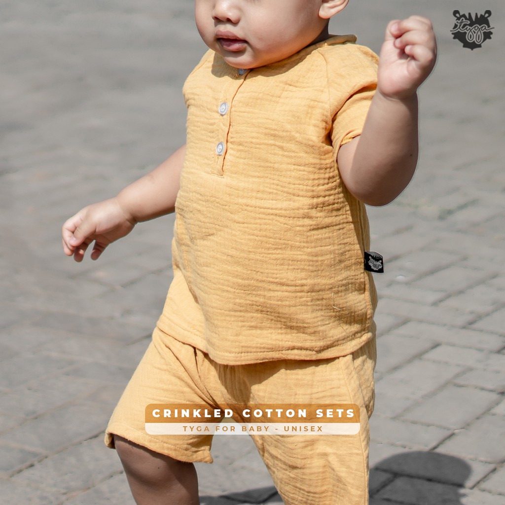 Crinkled Cotton Sets Unisex - Bayi Laki-laki &amp; Perempuan