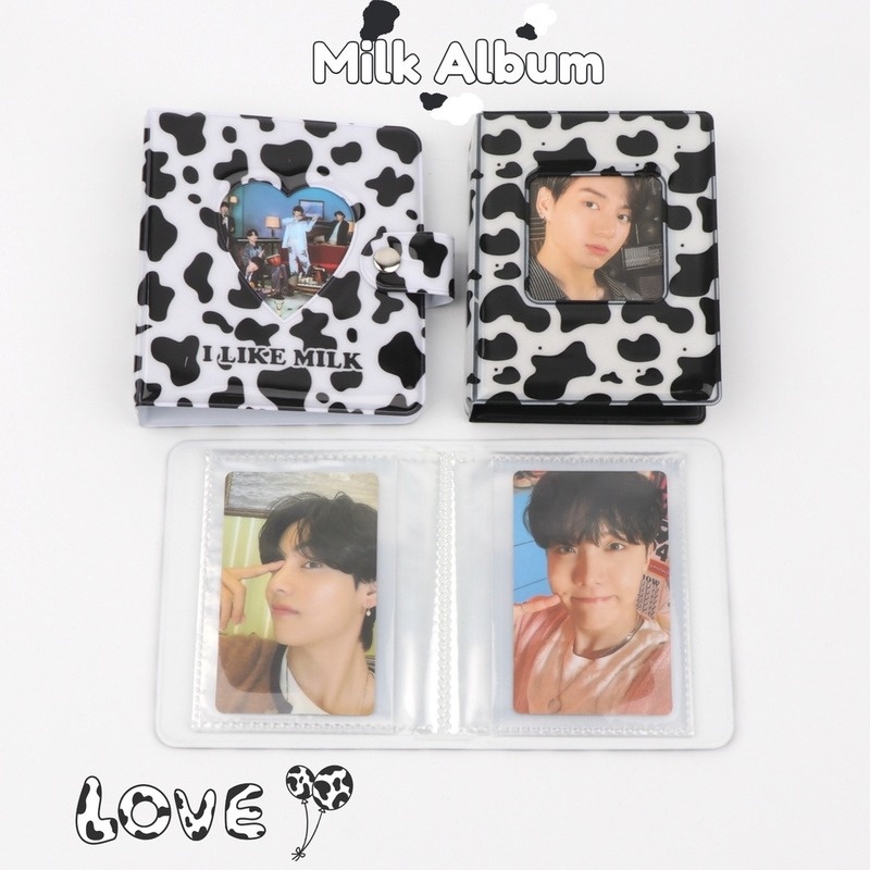 Album Susu Sapi MINI Lucu 3inch Album Foto Lomo Card Holder Tempat Photocards Collection