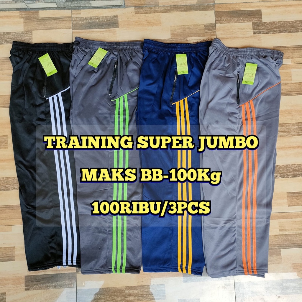 CELANA TRAINING SUPER JUMBO BB 70-100 TRENING BIGSIZE UNISEX PRIA WANITA