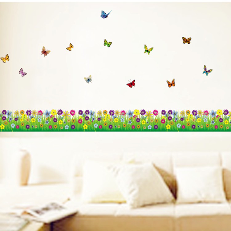 RELIZA WALLSTICKER RUMPUT HIJAU BUNGA GREEN GRASS FLOWER STIKER DINDING AY701 JM8260