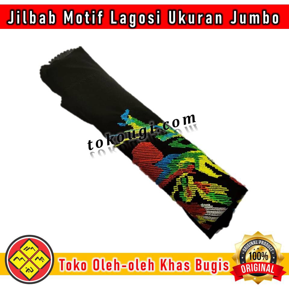 Jilbab Motif Bunga Lagosi Ukuran Jumbo