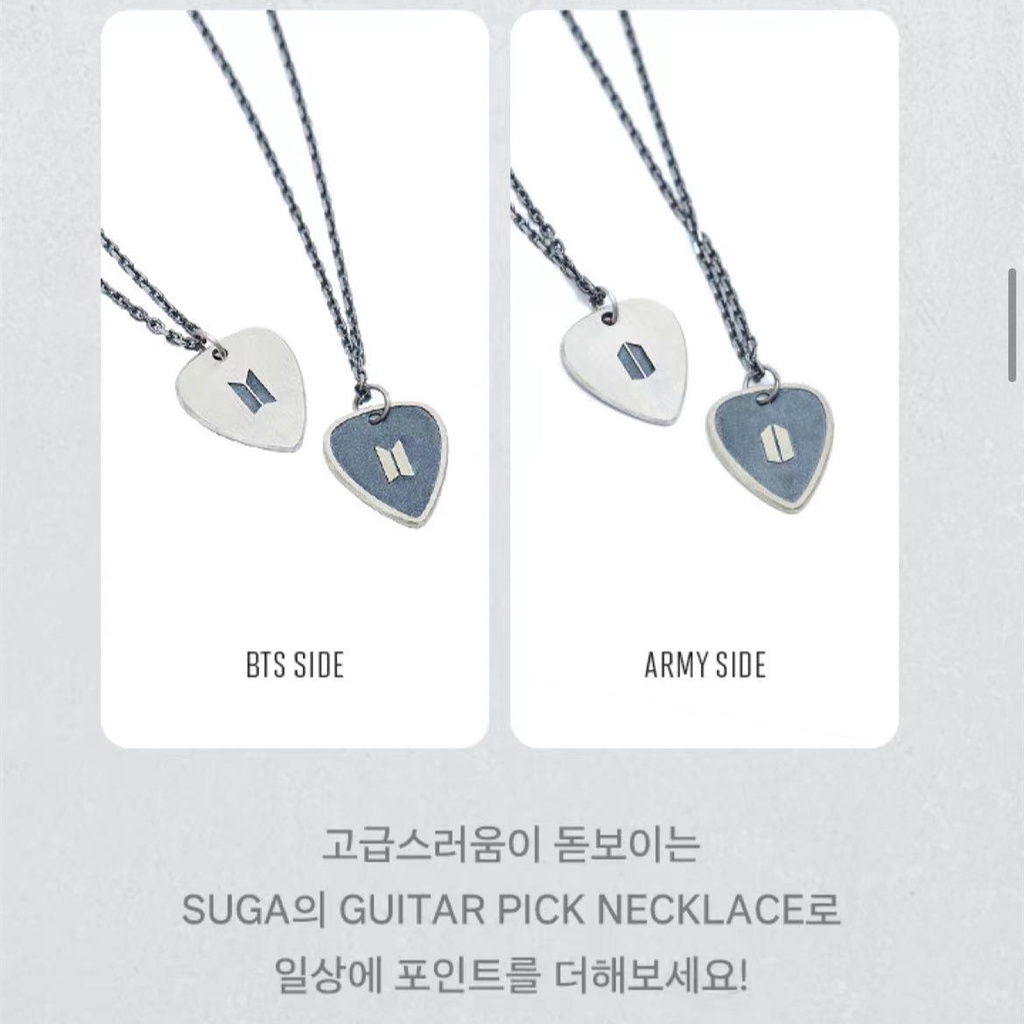 Kalung Rantai Dengan Liontin Pick Gitar BTS SUGA 2022 Bahan Alloy Untuk Wanita