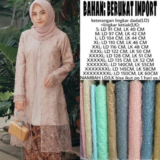 ld 150 cm Tunik kebaya brukat arsyi jumbo Bigsize lebaran