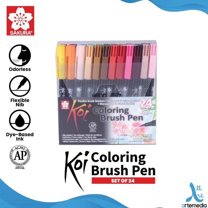 

(BISA COD) Brush Pen Sakura Koi Coloring Brush Pen Set 24 Pena Kuas Warna PRODUK TERBATAS Kode 1072