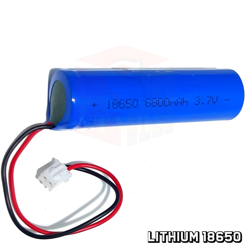 Batterai Charge Type 18650 Li-ion 3.7volt - 6800mAh Socket Putih