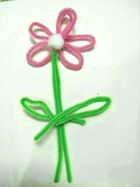 Mainan DIY Pipe Cleaner/ Kawat Bulu Pom Pom 16pcs Kreasi Anak Lucu Murah/ Bahan KTK Sekolah