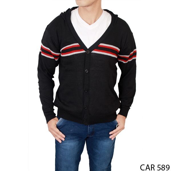 Cardigan Pria Polos Rajut Hitam – CAR 589