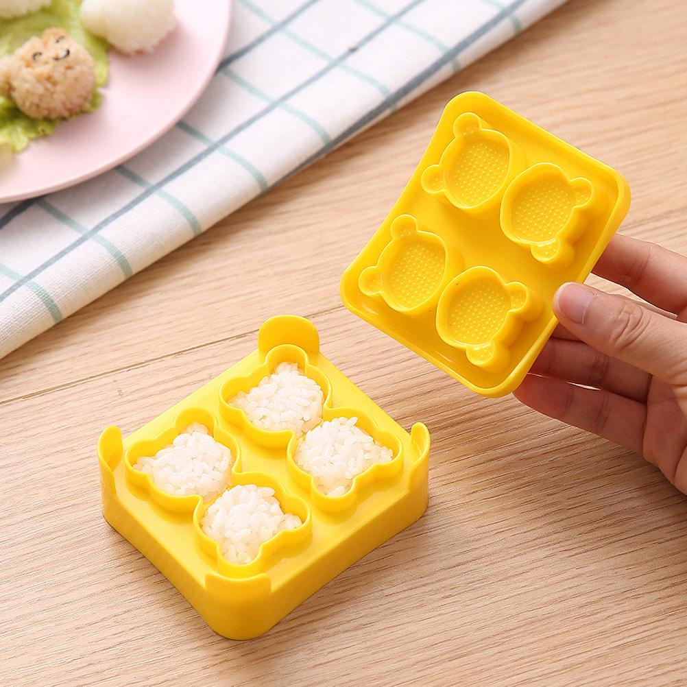 [house2020]Rice Ball Mold Sushi Embossing Mold Cute Bear Rice Ball Mold for Home Kitchen