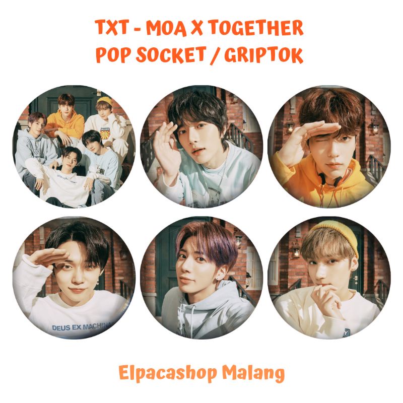 TXT (TOMORROW X TOGETHER) MOA X TOGETHER POP SOCKET / GRIPTOK | BEOMGYU, SOOBIN, TAEHYUN, YEONJUN, H