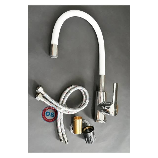 KRAN air kran ANGSA DARI MEJA PANAS DINGIN  MODEL FLEXIBEL  PUTIH