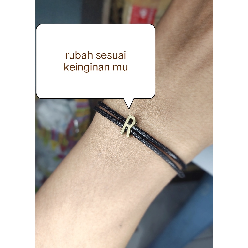 GELANG COUPLE MAGNET  INITIAL BRONZE SEPASANG ( 2PCS )