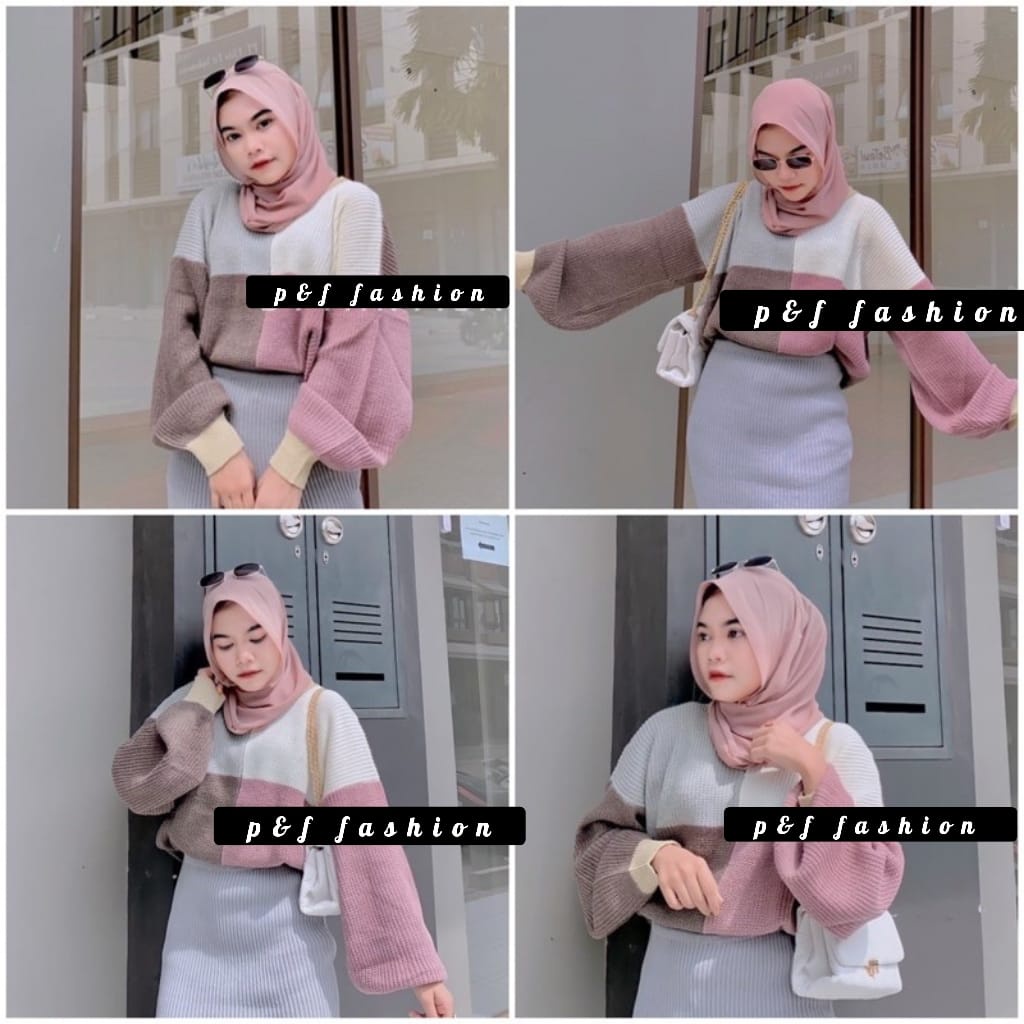 SWEATER RAJUT FOURTY COMBINE 4 WARNA | BLOUSE RAJUT TEBAL HANGAT GRADASI