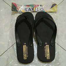 Sandal Jepit Swallow Hitam Emas Original /Black Gold (Savilo) - Savilo Zig-zag - Savilo Duri