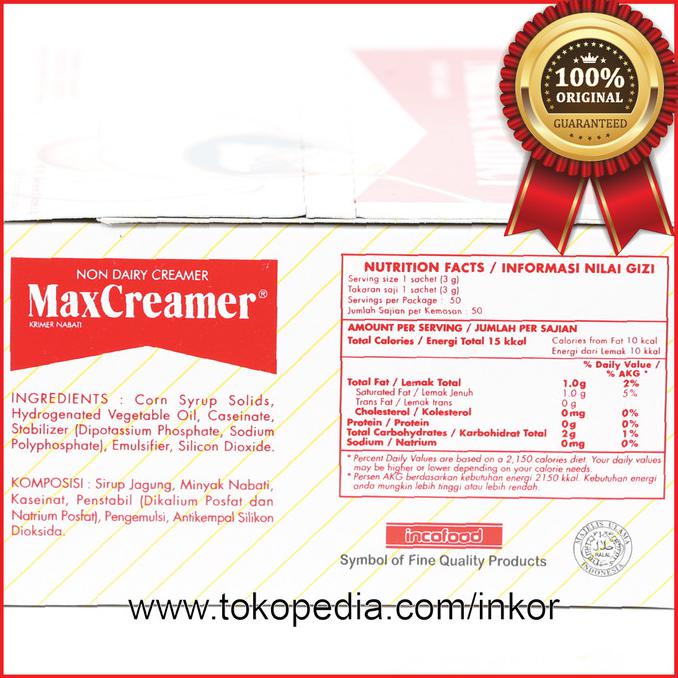 

[[BISA COD]] MAX CREAMER NON DAIRY CREAMER KOTAK 50X3GR STOK TERBATAS Kode 710
