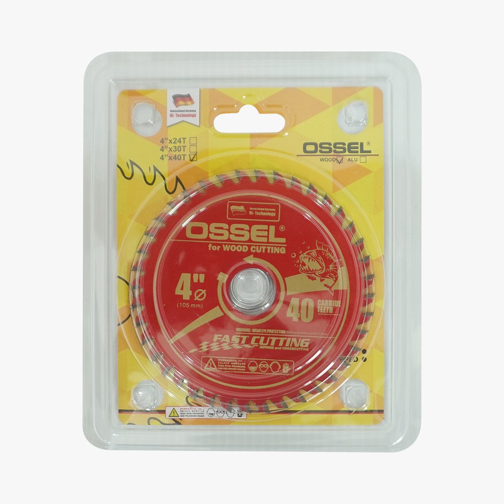 OSSEL Mata Circular Saw Mata Gergaji 4"x40T Merah Ossel