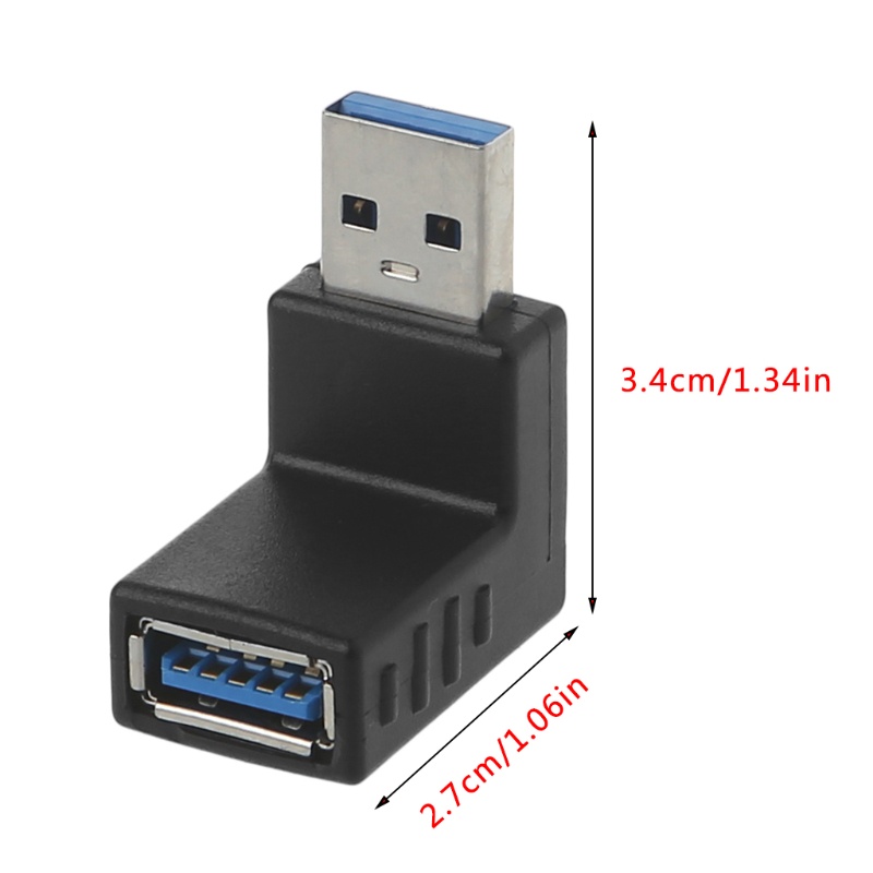 VIVI   90˚ Left Right Angled USB 3.0 A Male To Female Connector Adapter For Laptop PC