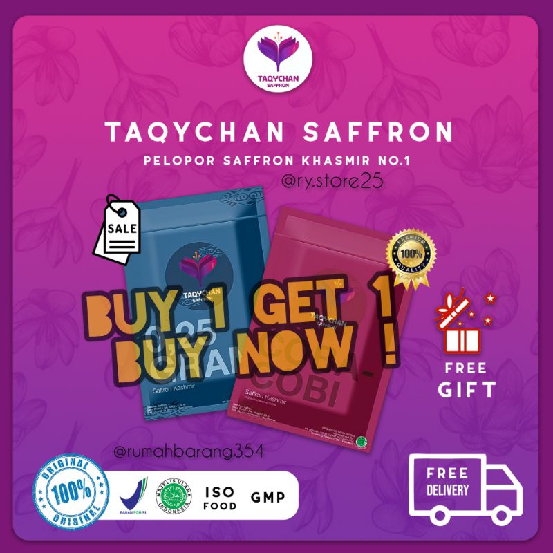 ( READY PROMO 10.10 ) Taqychan Saffron Original By Taqy Malik  // Saffron Khasmir Sachet 30 Helai