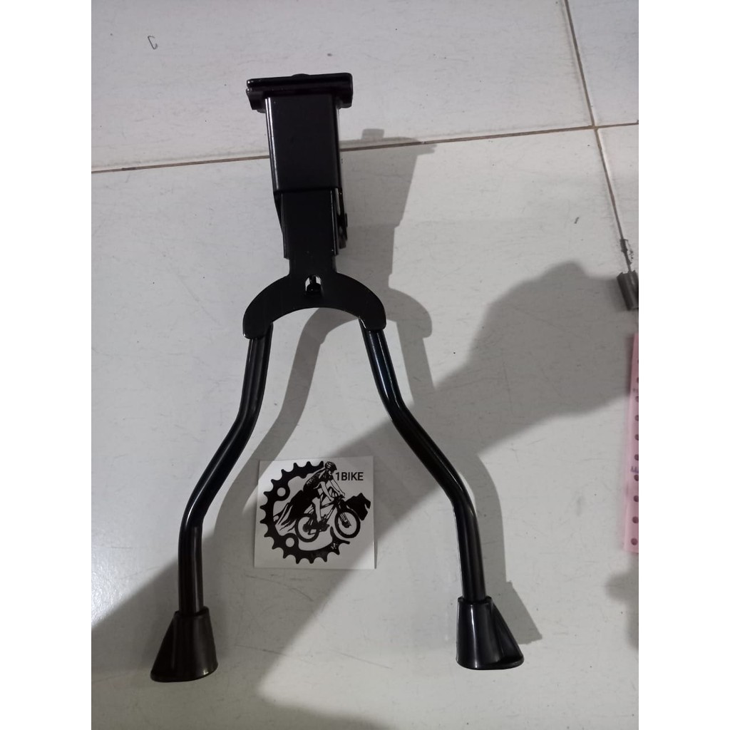 standar dua kick stand sepeda tengah doble anti crassh