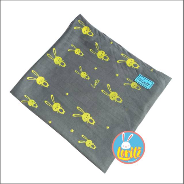 Gendongan bayi loritz motif bunny pakai saku