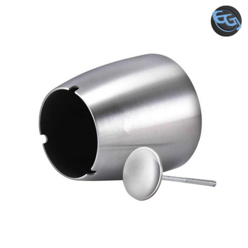 EGJ Firetric Asbak Rokok Anti Angin Cone Cylinder Stainless Steel ZJ38100 [Silver] Grab Medan