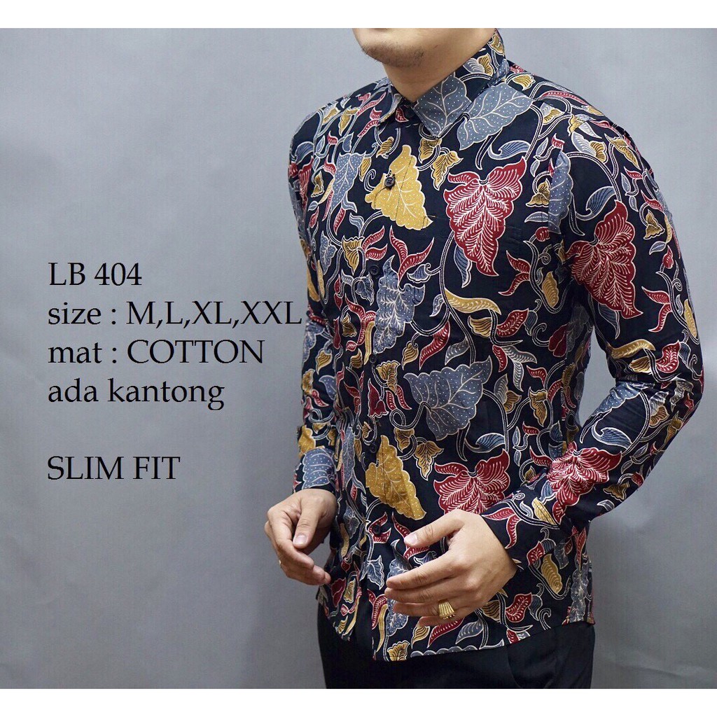 Kemeja Batik Pria Baju Pria Lengan Panjang Kemeja Hem Modern Model Slimfit Baju Jokowi