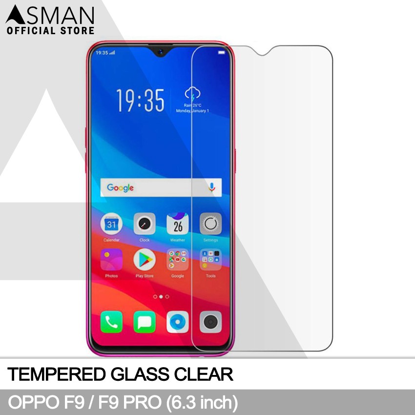 Tempered Glass OPPO F9 / Pro (6.3&quot;) | Anti Gores Pelindung Layar Kaca - Bening