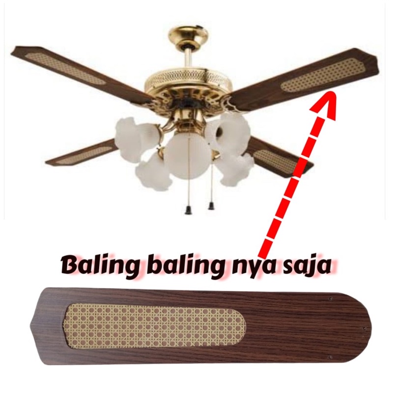 Baling-baling kayu Kipas Angin Lampu Hias Clasic mrek multi. 4 pics (1set)