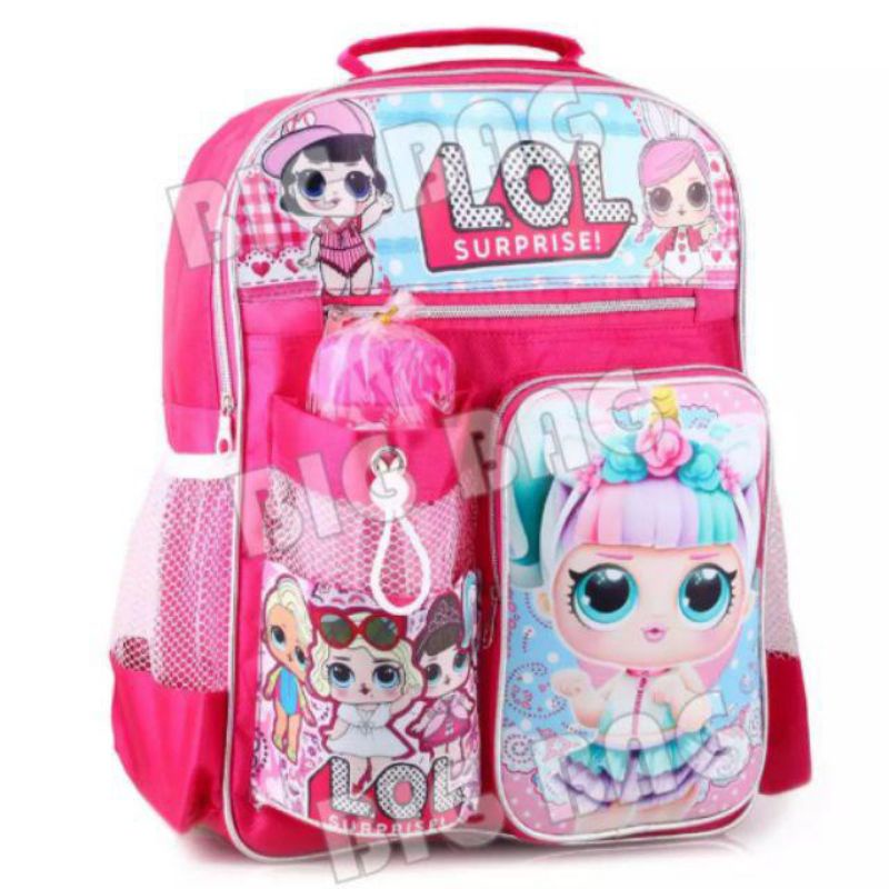 TAS RANSEL SEKOLAH ANAK  PEREMPUAN LOL FREE BOTOL MINUM