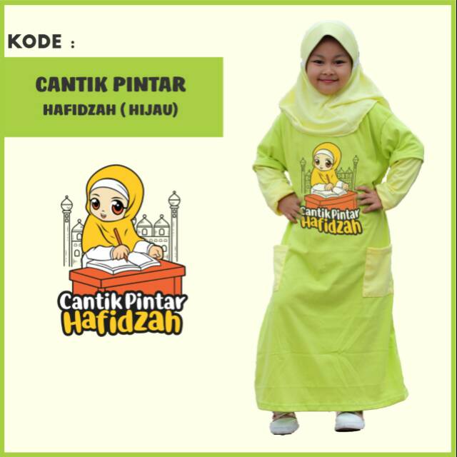 Gamis kaos anak perempuan size L 9-11 tahun