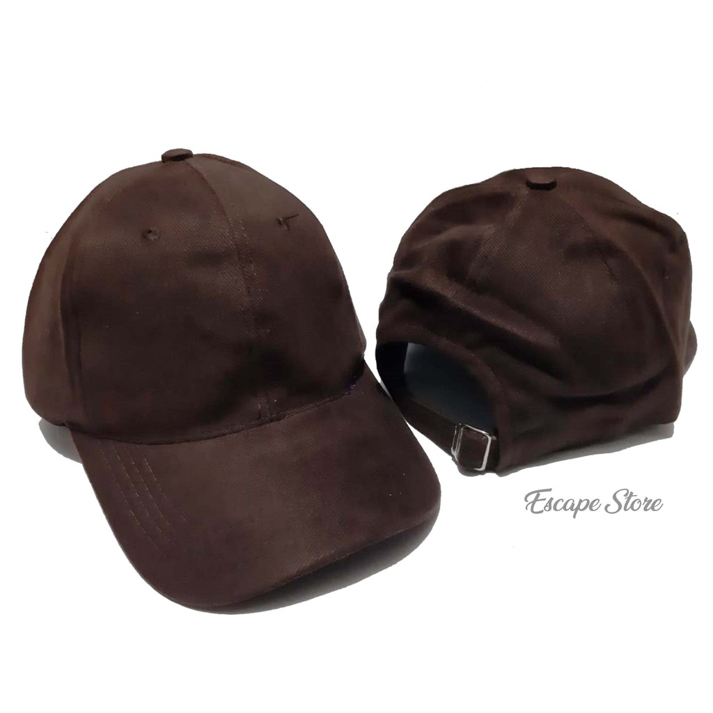 Topi Baseball Polos / Topi Distro Murah / Topi Pria Wanita - Coklat Tua