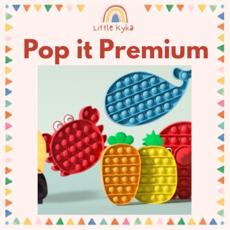 Pop it premium bubble emboss fidget anti stress timbul silicone viral tik tok mainan anak tebel high quality-1